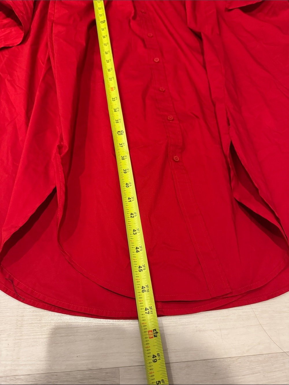 Lauren Ralph Lauren NWT Banded Collar Red Tie-Waist Button Midi Dress - Picture 14 of 14